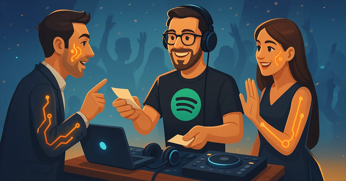 Ein DJ nimmt Wünsche entgegen